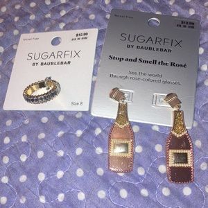Sugarfix by Baublebar Ring & Stop and Smell the Rosé  Earrings set